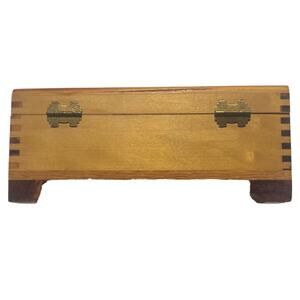 Country Farmhouse Wooden Trinket Box Dovetail Edge English Cottage Garden